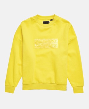 Superdry The Edit Slouchy Crew Neck Női Pulóver Sárga | FVXBH1546